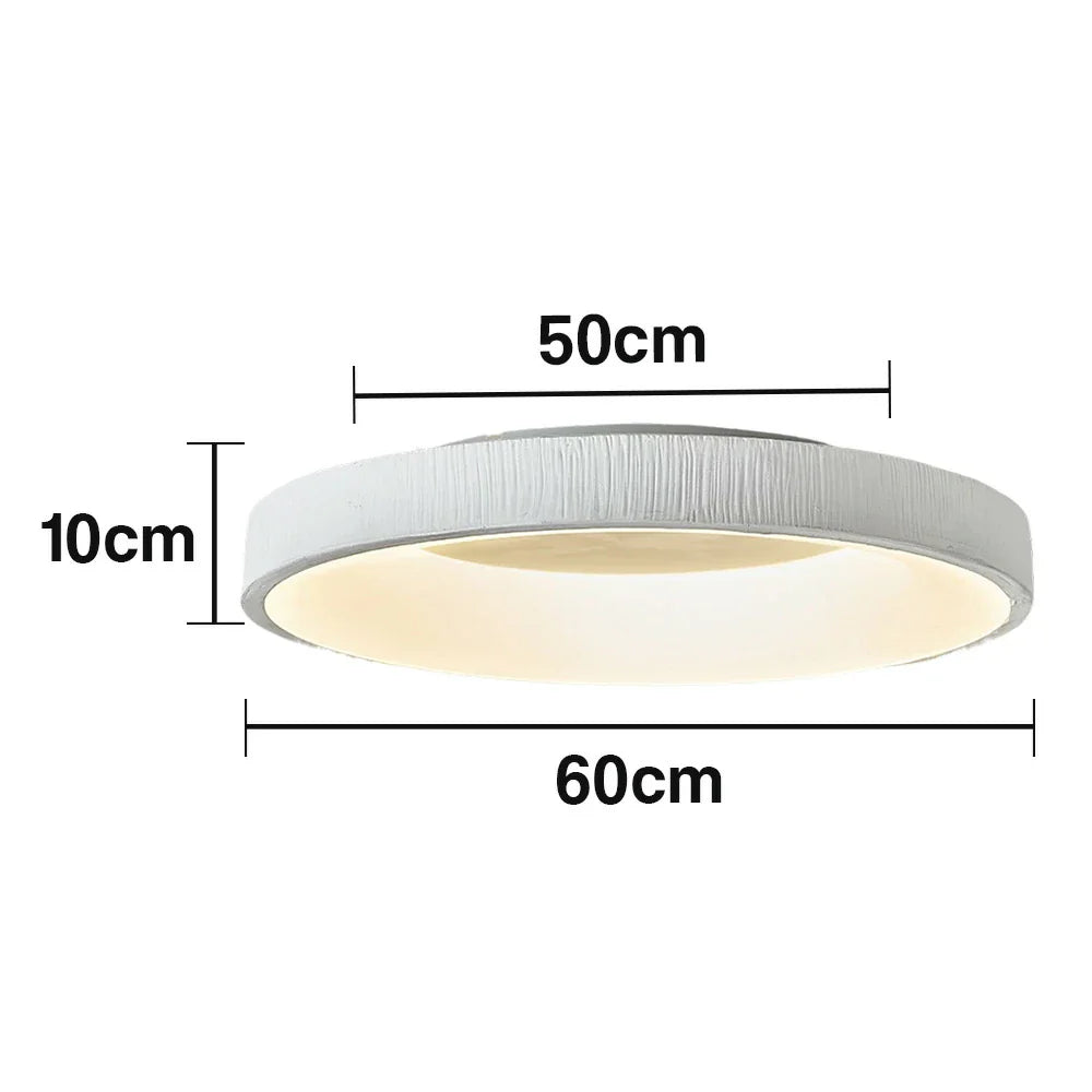 LIVARA 30/40/60cm Modern White Round LED Ceiling Light Fabric Shade & Acrylic Flush Mount Lamp for Living Room Bedroom
