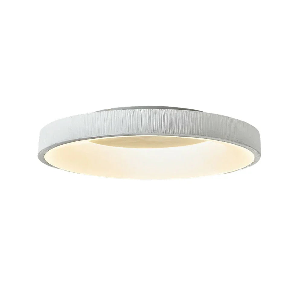 LIVARA 30/40/60cm Modern White Round LED Ceiling Light Fabric Shade & Acrylic Flush Mount Lamp for Living Room Bedroom