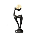 LIVARA Touch - Design Resin Artistic & Lighting Eye-Comfort Soft LED, Dimmable 3-Color with Floor Lamp  Moon Control Black