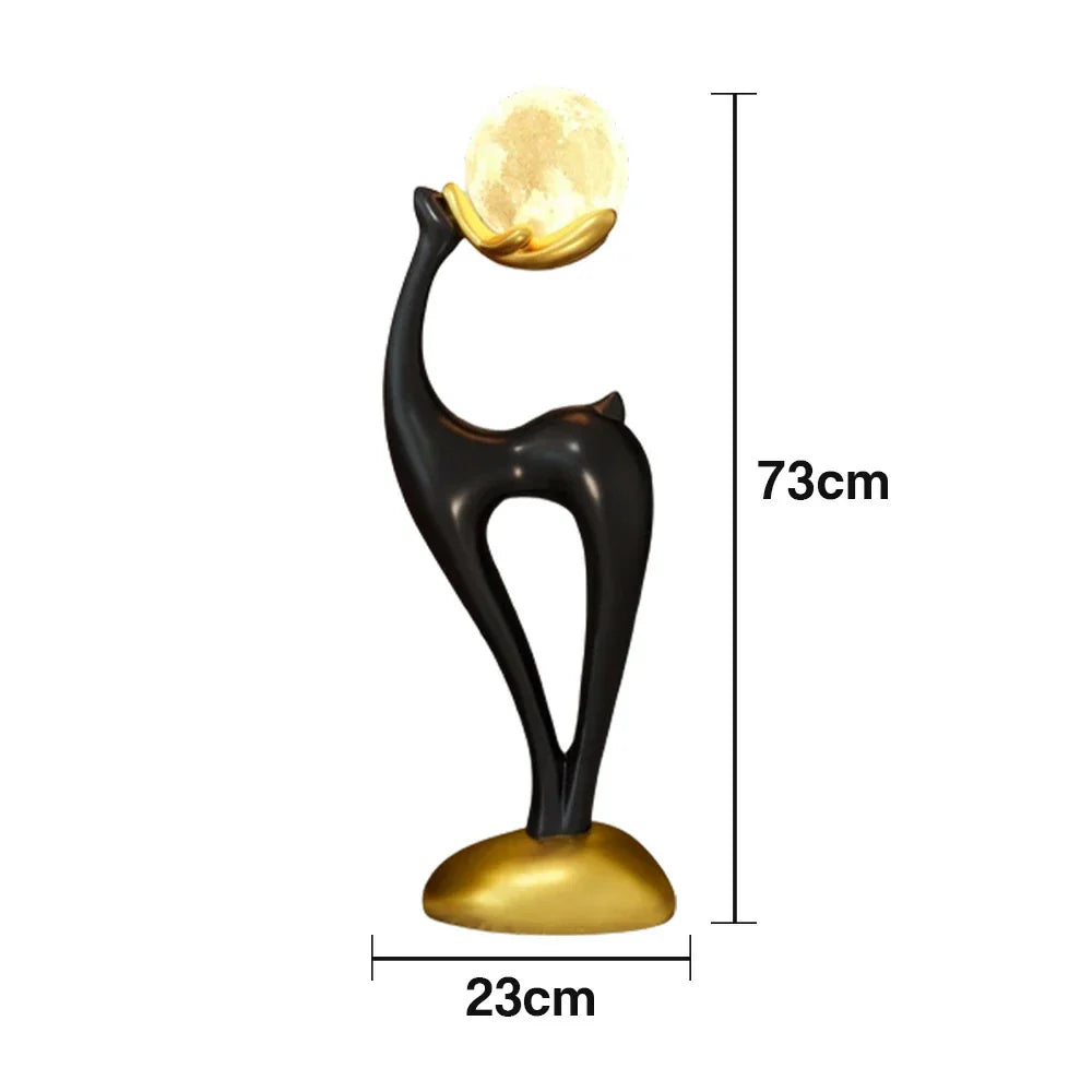 LIVARA Touch Gold - Design Resin Artistic & Lighting Eye-Comfort Soft LED, Dimmable 3-Color with Floor Lamp  Moon Control