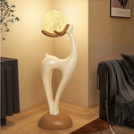 LIVARA Touch - Design Resin Artistic & Lighting Eye-Comfort Soft LED, Dimmable 3-Color with Floor Lamp  Moon Control White