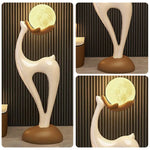 LIVARA Touch - Design Resin Artistic & Lighting Eye-Comfort Soft LED, Dimmable 3-Color with Floor Lamp  Moon Control White