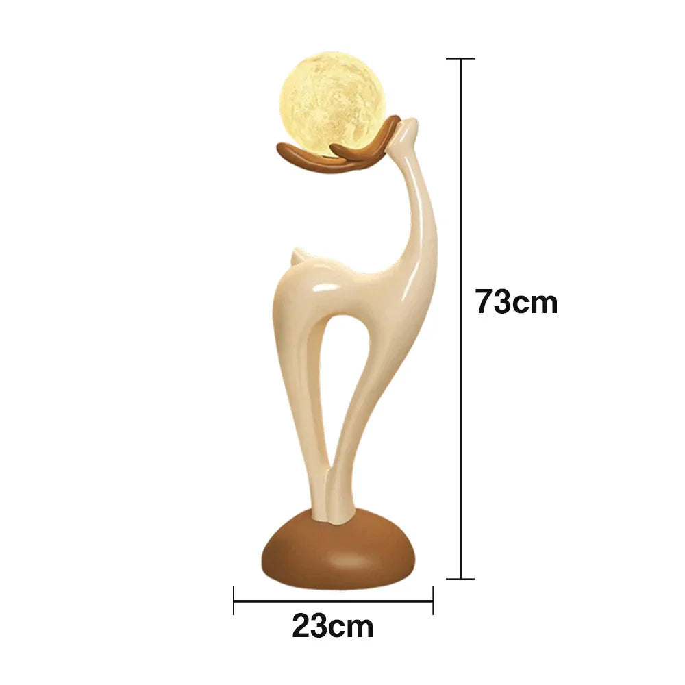 LIVARA Touch - Design Resin Artistic & Lighting Eye-Comfort Soft LED, Dimmable 3-Color with Floor Lamp  Moon Control White