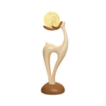LIVARA Touch - Design Resin Artistic & Lighting Eye-Comfort Soft LED, Dimmable 3-Color with Floor Lamp  Moon Control White
