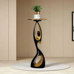 LIVARA Modern Artistic Figurine - Stand Black Decor Resin Sculptural Tray Alloy for Gold Living Room - Black
