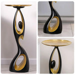 LIVARA Modern Artistic Figurine - Stand Black Decor Resin Sculptural Tray Alloy for Gold Living Room - Black
