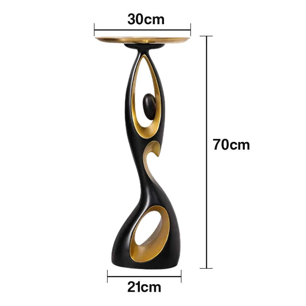 LIVARA Modern Artistic Figurine - Stand Black Decor Resin Sculptural Tray Alloy for Gold Living Room - Black