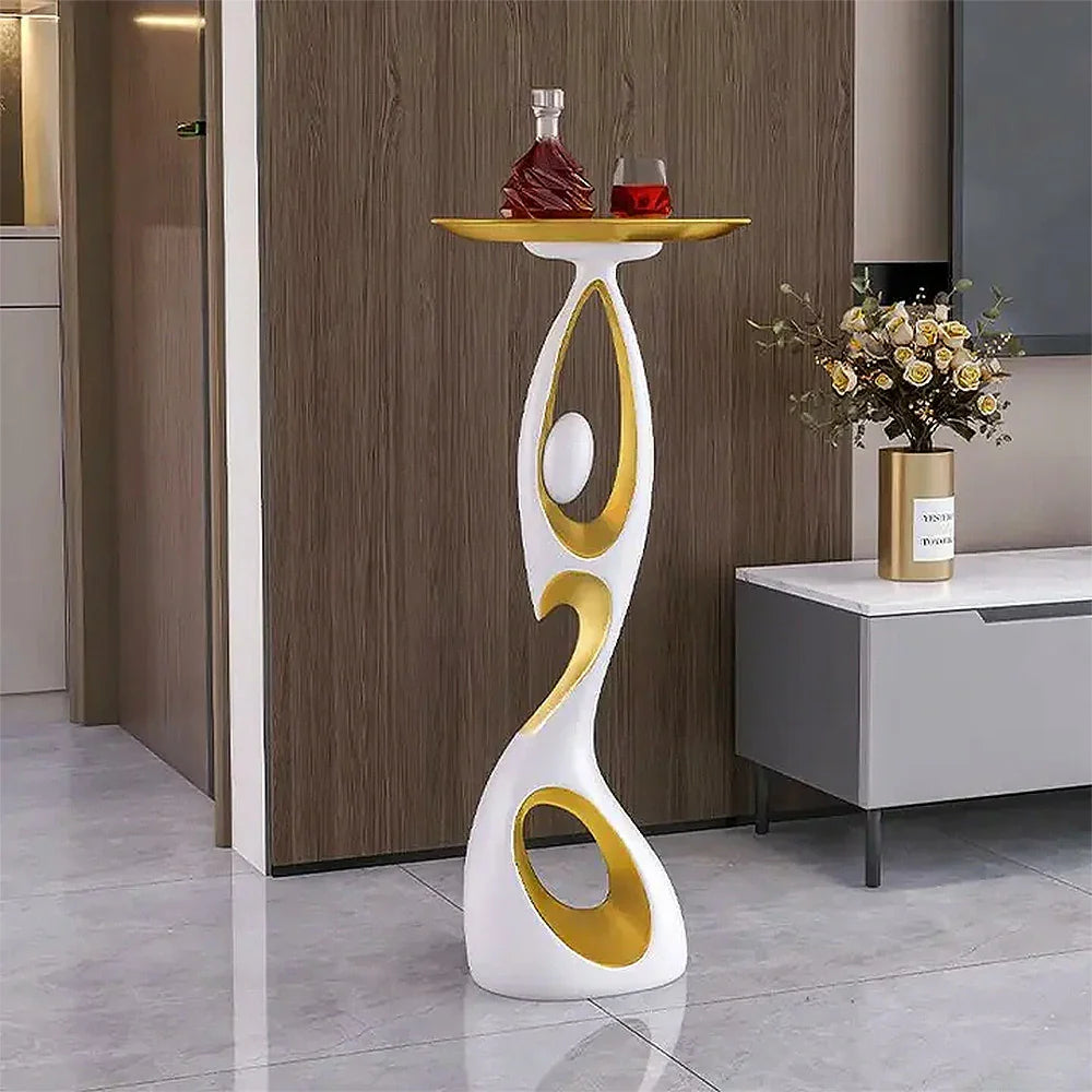 LIVARA Modern Gold - Stand Sculptural Resin Tray - Room for Alloy Artistic Decor Figurine Black Living White