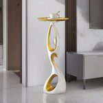 LIVARA Modern Gold - Stand Sculptural Resin Tray - Room for Alloy Artistic Decor Figurine Black Living White