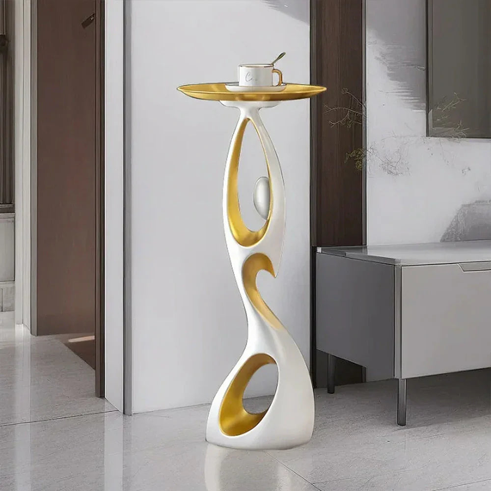 LIVARA Modern Gold - Stand Sculptural Resin Tray - Room for Alloy Artistic Decor Figurine Black Living White