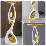 LIVARA Modern Gold - Stand Sculptural Resin Tray - Room for Alloy Artistic Decor Figurine Black Living White