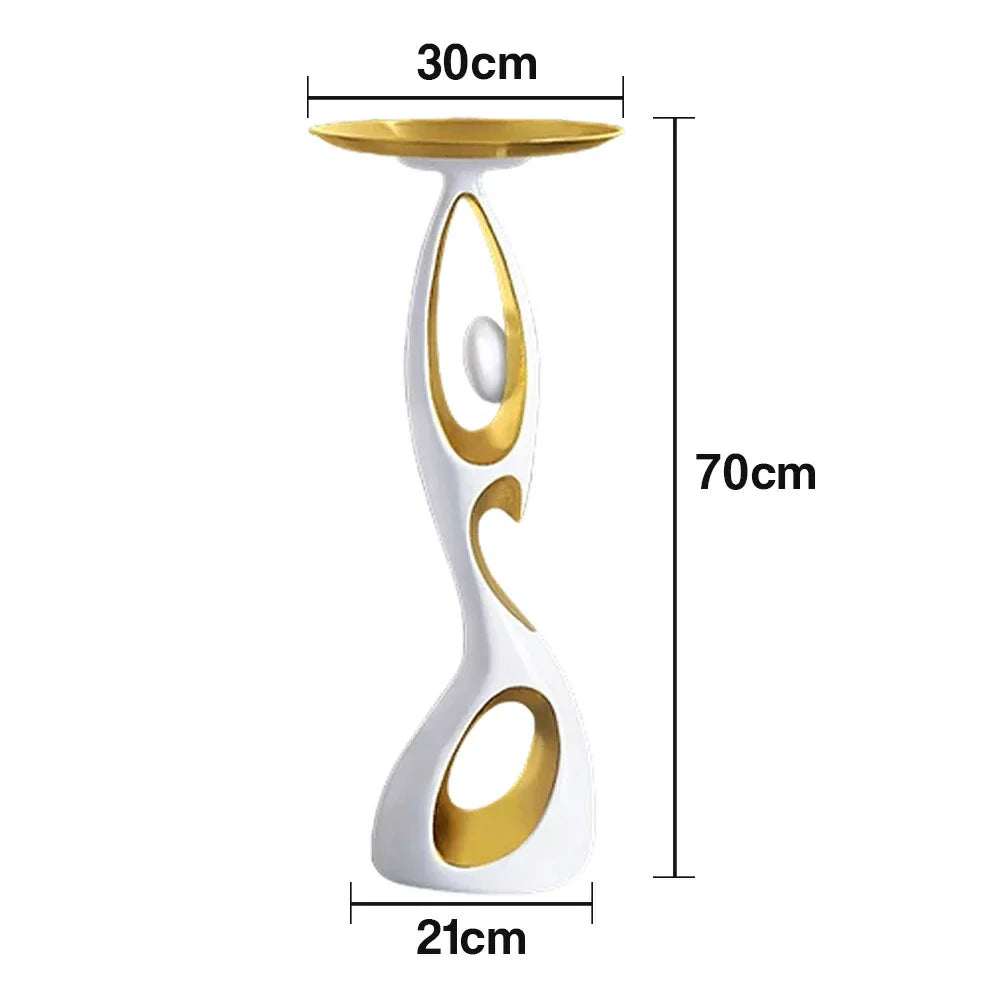 LIVARA Modern Gold - Stand Sculptural Resin Tray - Room for Alloy Artistic Decor Figurine Black Living White