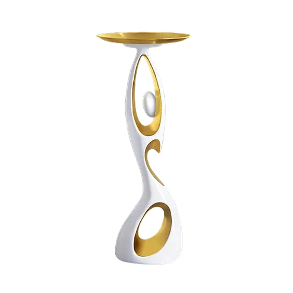 LIVARA Modern Gold - Stand Sculptural Resin Tray - Room for Alloy Artistic Decor Figurine Black Living White