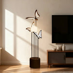 LIVARA Nordic Butterfly Floor Lamp, LIVARA Coffee-Inspired Iron & Resin Standing Light, 3 Color Dimmable Modern Framed Floor Lamp