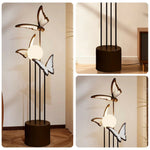 LIVARA Nordic Butterfly Floor Lamp, LIVARA Coffee-Inspired Iron & Resin Standing Light, 3 Color Dimmable Modern Framed Floor Lamp