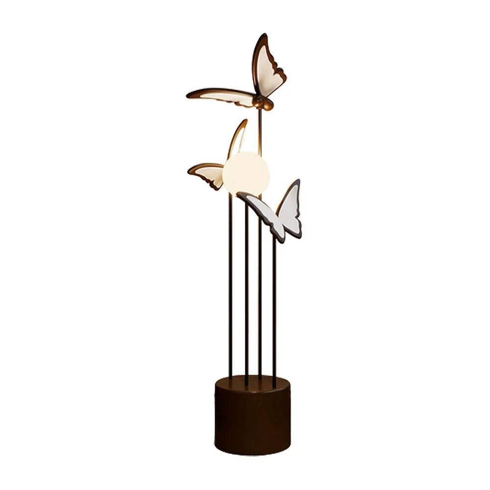 LIVARA Nordic Butterfly Floor Lamp, LIVARA Coffee-Inspired Iron & Resin Standing Light, 3 Color Dimmable Modern Framed Floor Lamp
