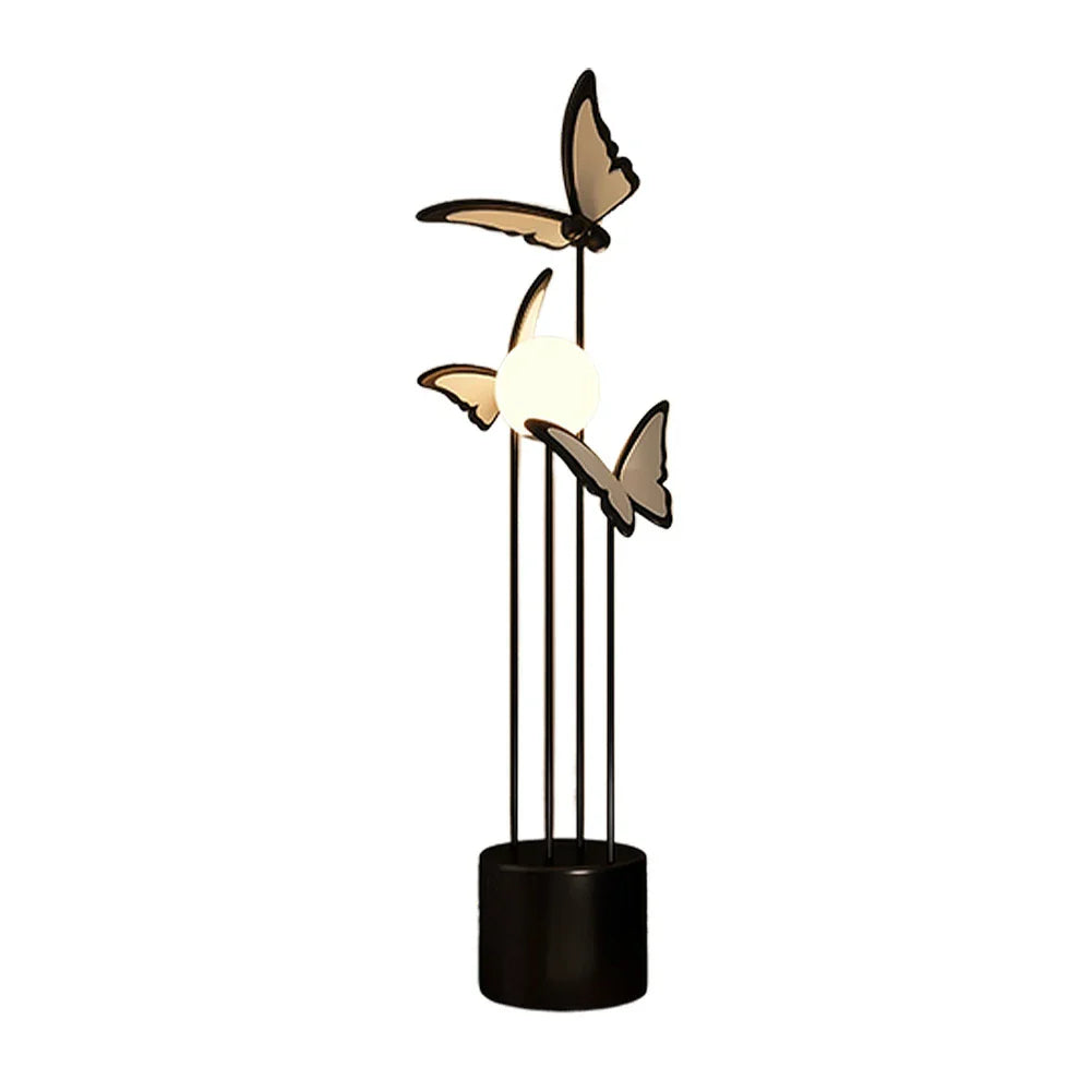 LIVARA Butterfly-Inspired - Design Nordic Modern Frame, Iron & Resin - Lighting Dimmable Three-Colour with Floor Lamp  Black