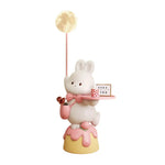 LIVARA Rabbit Piece Decorative Functional Design, Tray Wood Resin - Light Dimmable Three-Colour with Floor Lamp  Moon 3D Strawberry