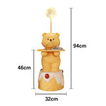 LIVARA Cartoon Design Storage Decorative Base, Stable Material, PVC Soft & Resin - Tray Built-In with Floor Lamp  Bear Yellow