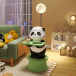 LIVARA Panda Design Storage Decorative Base, Stable Material, PVC Soft & Resin - Tray Built-In with Floor Lamp