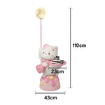LIVARA Sweet Design Storage Decorative Base, Stable Material, PVC Soft & Resin - Tray Built-In with Floor Lamp  Cat