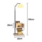LIVARA 2-in-1 Design Storage Functional Frame, Iron & Resin Lighting, Dimmable Three-Colour - Cabinet Bedside with Floor Lamp