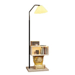LIVARA 2-in-1 Design Storage Functional Frame, Iron & Resin Lighting, Dimmable Three-Colour - Cabinet Bedside with Floor Lamp