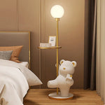 LIVARA Cube Base, Storage Decorative Light, LED Tray 360-degree - Illumination, Modern Wide Stable - Anti-Dizziness Floor Lamp Bear Design with Rotatable White