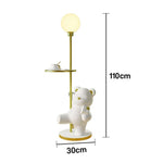 LIVARA Cube Base, Storage Decorative Light, LED Tray 360-degree - Illumination, Modern Wide Stable - Anti-Dizziness Floor Lamp Bear Design with Rotatable White