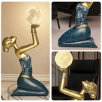 LIVARA Dai Floor Material, Resin Light, Lamp Elegant - Sculpture Home Eco-Friendly Moon Girl Decor with Control, Tap Artistic Three-Colour LED Accent