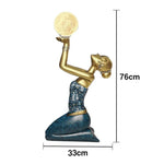 LIVARA Dai Floor Material, Resin Light, Lamp Elegant - Sculpture Home Eco-Friendly Moon Girl Decor with Control, Tap Artistic Three-Colour LED Accent