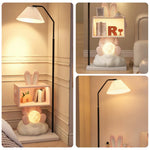LIVARA Bunny Cabinet, Functional with Resin Side Lamp Decorative Light, LED Table Storage Floor Design, Three-Colour Home Wood Dimmable - Lighting