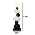 LIVARA Stone PC Lamp Tap Lampshade Minimalist Control Light, Decor Floor LED - Home - Resin Lighting Design, Artistic Three-Colour Black