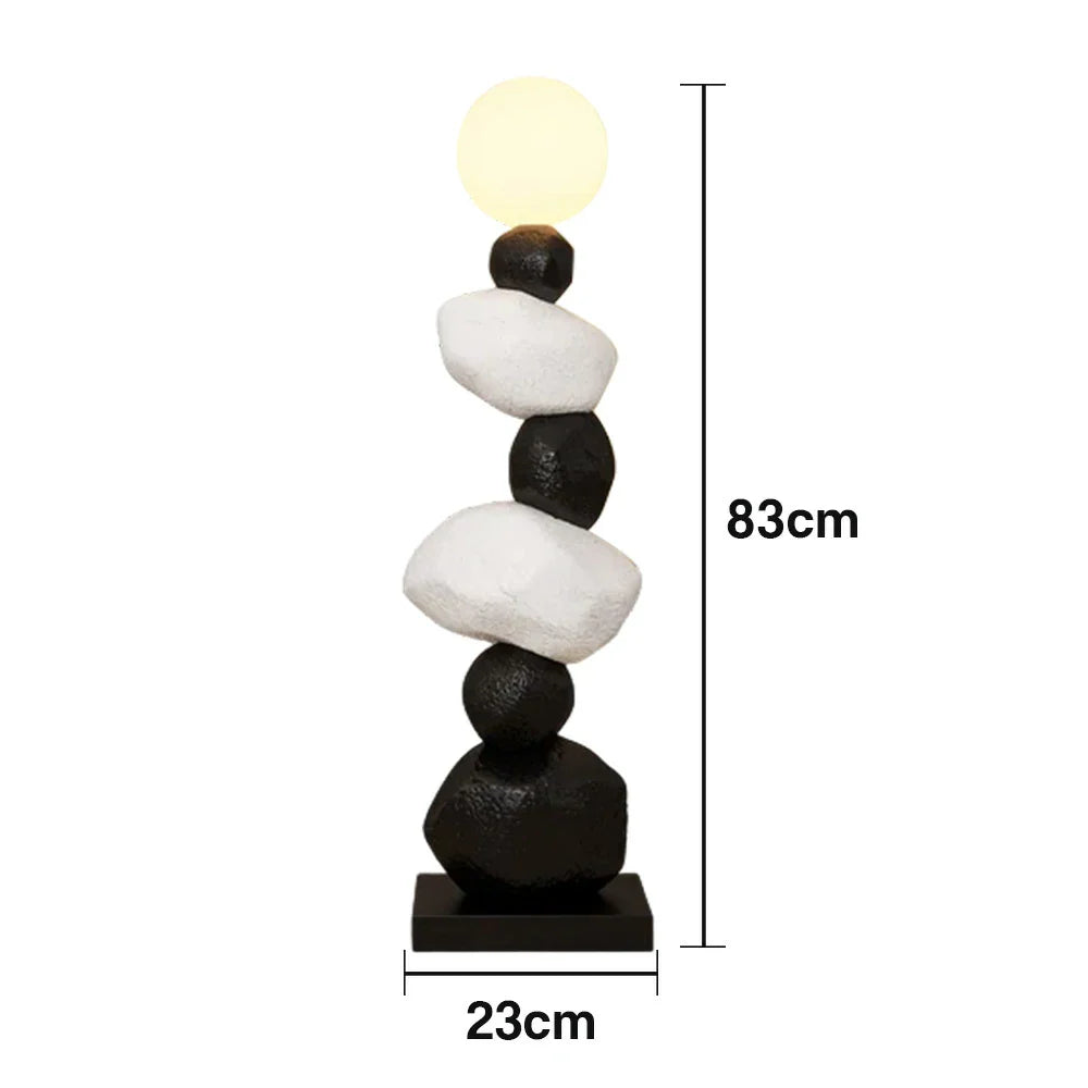 LIVARA Stone PC Lamp Tap Lampshade Minimalist Control Light, Decor Floor LED - Home - Resin Lighting Design, Artistic Three-Colour Black