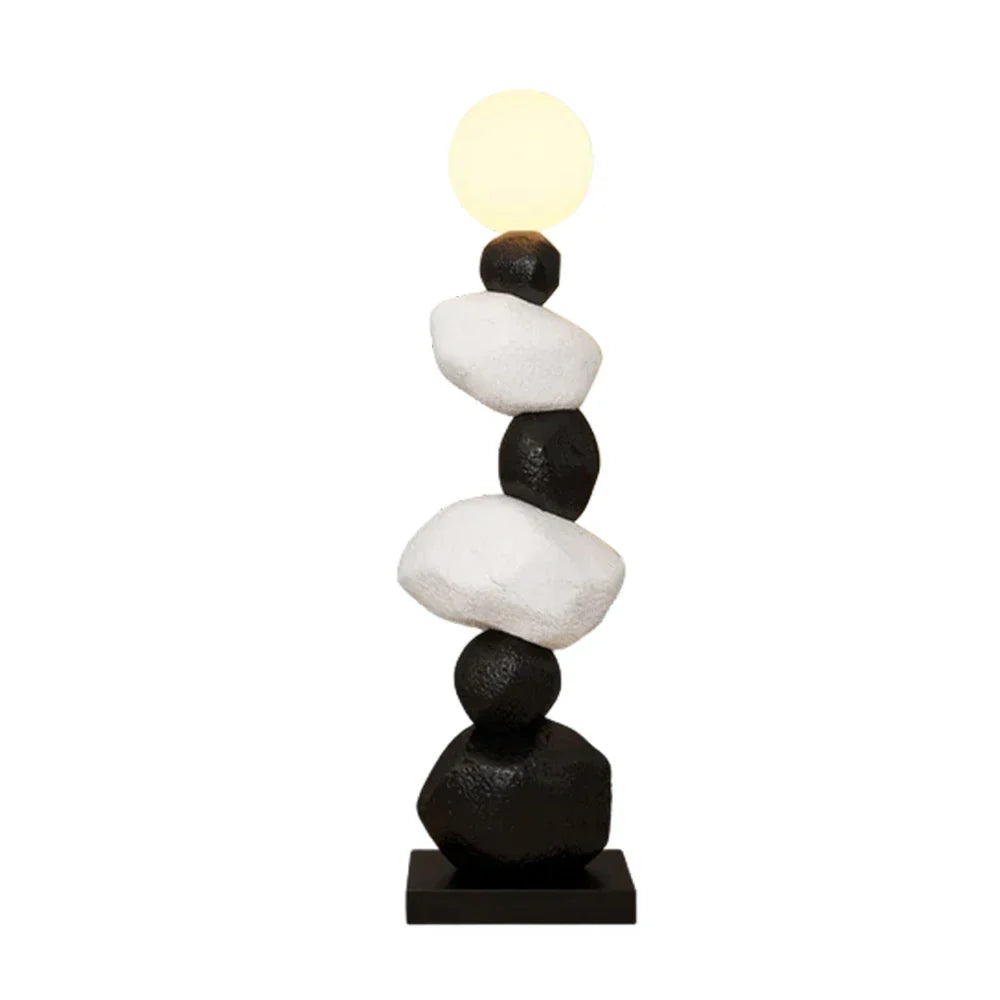 LIVARA Stone PC Lamp Tap Lampshade Minimalist Control Light, Decor Floor LED - Home - Resin Lighting Design, Artistic Three-Colour Black