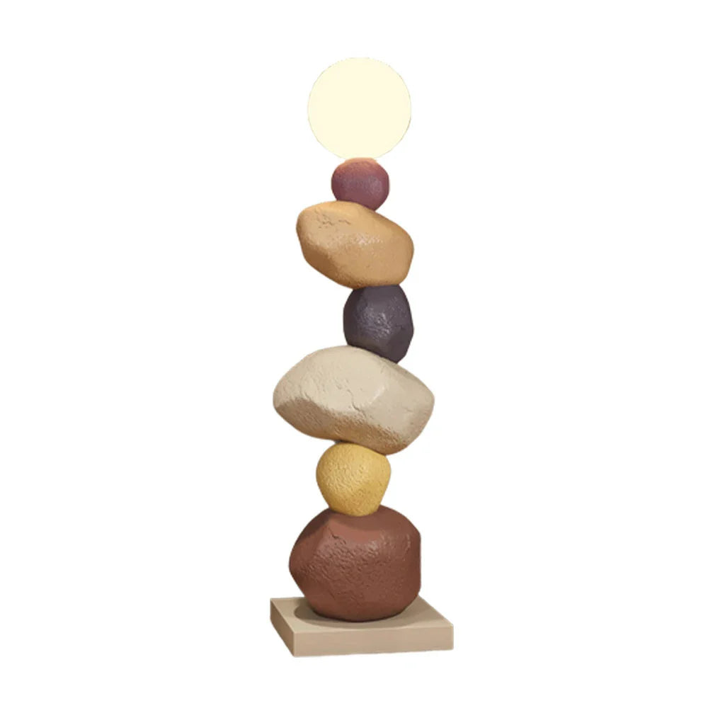 LIVARA Stone Tap Design, PC Floor Three-Colour Lampshade Light, Artistic Resin - Home - Lamp Control Lighting LED Minimalist Decor Brown