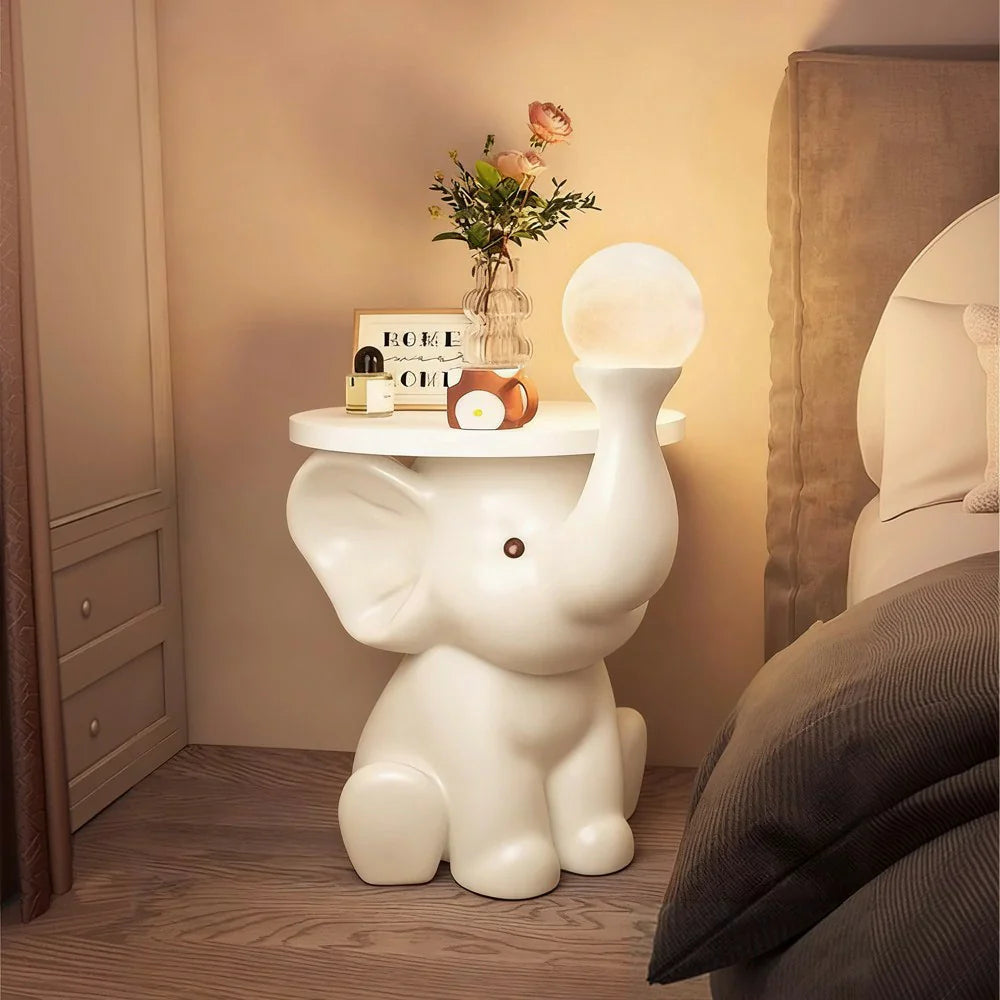 LIVARA Dumbo Wood Modern Home Brightness for Warm with Tray and with Control, Design Lamp Modes, Tap Stable Light Large Resin Night Base - Floor Three Decor