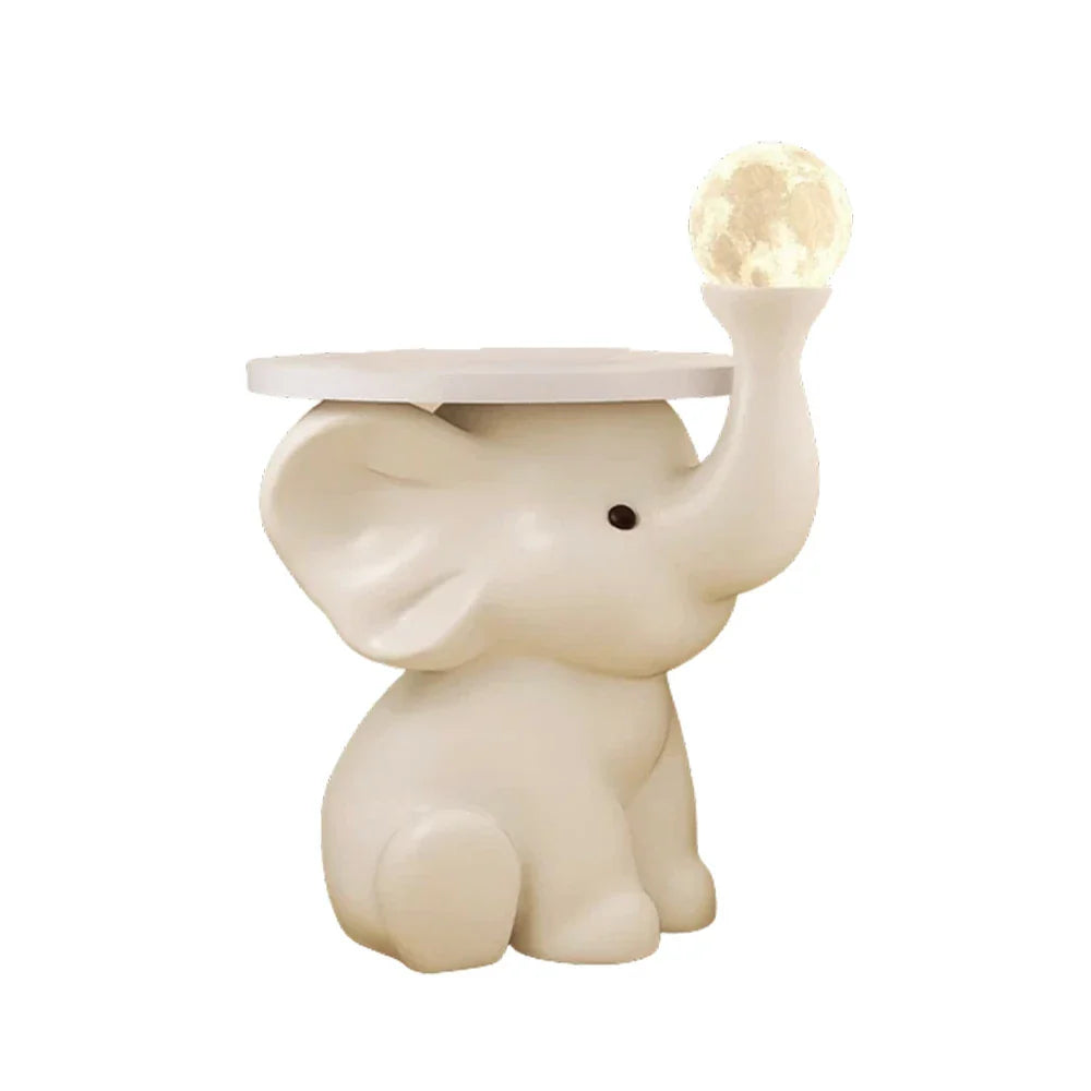 LIVARA Dumbo Wood Modern Home Brightness for Warm with Tray and with Control, Design Lamp Modes, Tap Stable Light Large Resin Night Base - Floor Three Decor