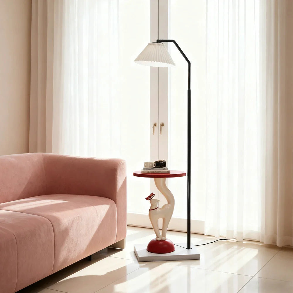 LIVARA Elegant Rounded Cat Storage Stable Weighted Large - Tray Floor Design, Surface, Lamp Wood Resin - with Edges, Base White