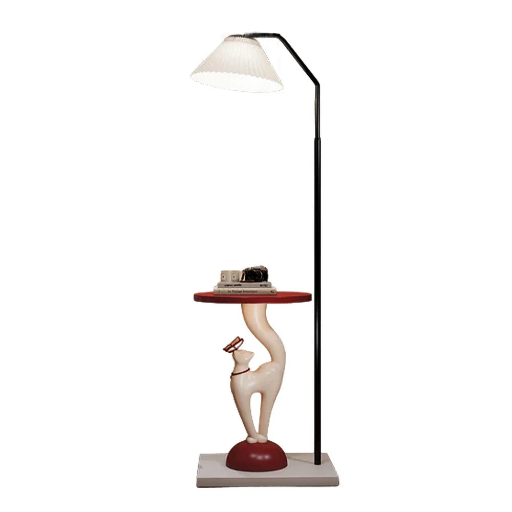 LIVARA Elegant Rounded Cat Storage Stable Weighted Large - Tray Floor Design, Surface, Lamp Wood Resin - with Edges, Base White