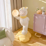 LIVARA Candy Modes, Moon Floor Solid Home Design, Soft Decor Three-Colour - with Glow, Flicker-Free Bunny LED Resin Lamp PC Light Base Accent