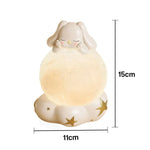 LIVARA Goodnight Table Moon PC Light Flicker-Free Bunny Resin Bedroom Glow, with Touch Design Control for Lamp Three Soft LED Modes, USB - Rechargeable Decor