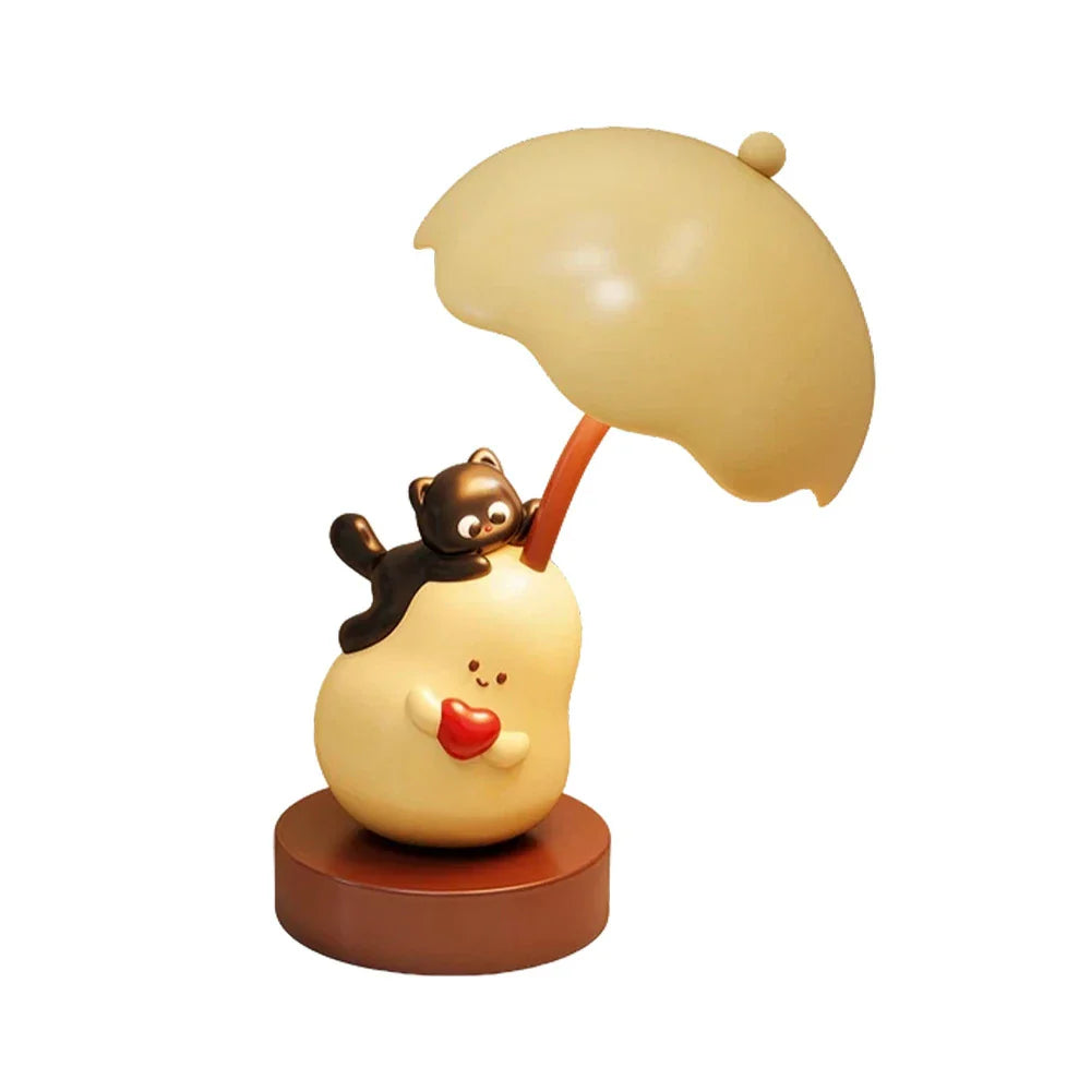 LIVARA Cat Night Bedroom Light Eye-Friendly Modes, Minimalist LED - for Three-Colour Touch Home Lamp Glow, Cute Pear and Control Design with Soft Decor