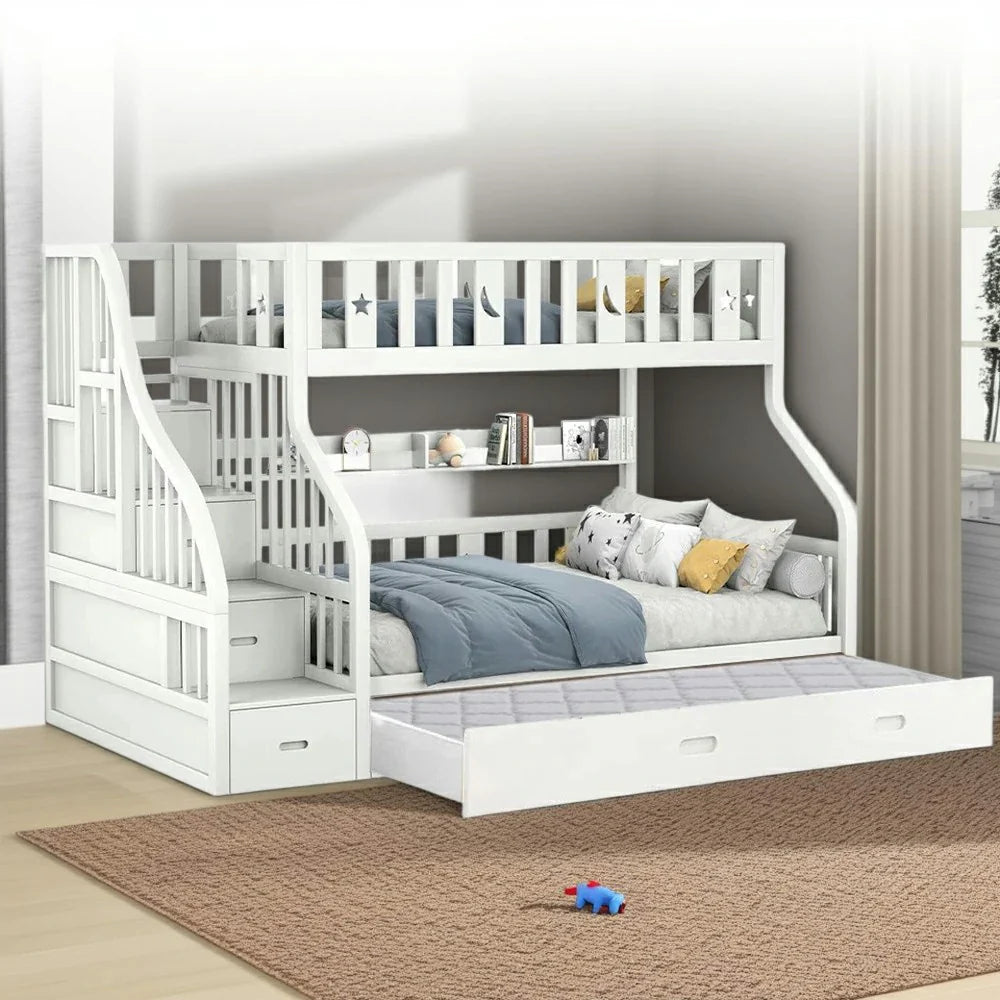 Trundle Only! Trundle for Bed Space-Saving CF02 LIVARA Bed Bunk - Frame White