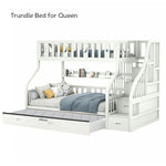 Trundle Only! Trundle for Bed Space-Saving CF02 LIVARA Bed Bunk - Frame White
