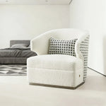 LIVARA Lounge Chair - High-Density Foam Cushioning, Russian Larch Wood Frame, Breathable Upholstery - White