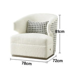 LIVARA Lounge Chair - High-Density Foam Cushioning, Russian Larch Wood Frame, Breathable Upholstery - White