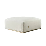 LIVARA Ottoman - High-Density Foam Cushioning, Russian Larch Wood Frame, Breathable Upholstery - White