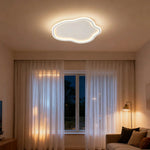 LIVARA Cloud-Shaped - Shade Silicone with Frame Aluminum & Iron Illumination, 360-degree Lamp, Mount Flush Dimmable Three-Color - 53W 58cm Light Ceiling LED White