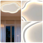 LIVARA Cloud-Shaped - Shade Silicone with Frame Aluminum & Iron Illumination, 360-degree Lamp, Mount Flush Dimmable Three-Color - 53W 58cm Light Ceiling LED White